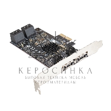 Контроллер ExeGate EXE-504 PCI-E 2.0, SATA3 RAID, 4 int+2 ext (OEM)