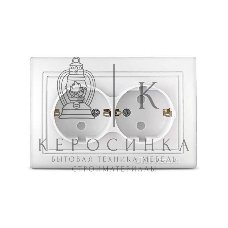 Розетка 2-м СП Севиль защ. шторки с заземл. бел. UNIVersal С0050