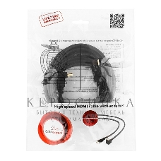 Кабель Cablexpert HDMI CC-HDMI490-10, 19M/19M, v2.0, медь, позол.разъемы, экран, угловой, 3м, черный, пакет