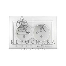 Розетка 2-м СП Севиль 16А IP22 защ. шторки без заземл. бел. Universal С0048