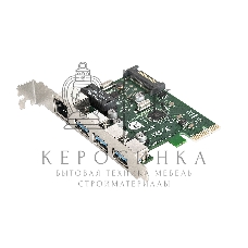 Контроллер сетевой ExeGate EXE-361 PCI-E 2.0, 3*USB 3.0 ext + LAN UTP 1000Mbps, раз.доп.пит.OEM)