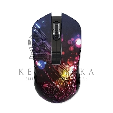 Мышь беспроводная Qumo Fractal M25 черный, 1600 dpi, радиоканал, USB, кнопки - 4