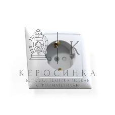 Розетка Кунцево-Электро 1-м СП Селена РС16-400 защ. шторки с заземл. белый