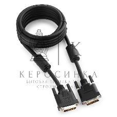 Кабель DVI-D dual link Gembird/Cablexpert, 25M/25M, 3.0м, черный, экран, феррит.кольца, пакет