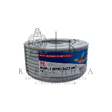 Кабель силовой медный Rexant NUM-J 3x2,5 мм², длина 50 метров, ГОСТ 31996-2012, ТУ 3520-015-38229892-2015