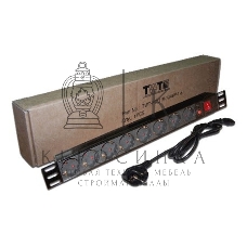 Блок распределения питания Lanmaster TWT-PDU19-10A8P-1.8 гор.размещ. 8xSchuko базовые 10A Schuko 1.8м