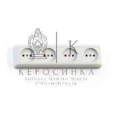 Розетка Кунцево-Электро 4-м ОП Оптима 16А РА16-402 (в компл. с монтажной пластиной) белый