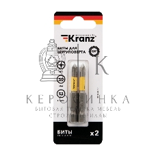 Бита для шуруповерта Kranz PH1х50 мм (2 шт./уп.)