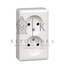 Розетка 2-м ОП Хит 16А IP21 без заземл. без защ. шторок с изолир. пласт. белый SchE RA16-237I-B