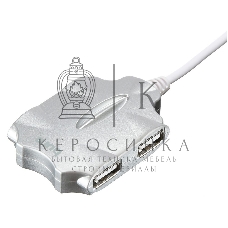 Разветвитель USB 2.0 Buro BU-HUB4-0.5-U2.0-Candy 4порт. серебристый