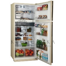 Холодильник Sharp SJ-XE59PMBE бежевый двухкамерный 430/148л морозилка сверху