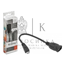 Кабель-переходник Defender microUSB (M) - USB (F)/для подкл. устр. USB Flash, HDD, мыши, и и т.д./поддерж. режим OTG.