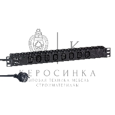 Блок розеток горизонтальный ExeGate ServerPro PDU-19H809 Al-8C13-EU2.5, 19