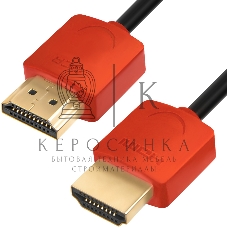 Кабель Greenconnect SLIM 3.0m HDMI 2.0, красные коннекторы Slim, OD3.8мм, HDR 4:2:2, Ultra HD, 4K 60 fps 60Hz, 3D, AUDIO, 18.0 Гбит/с, 32/32 AWG, GCR-51601 Кабель Greenconnect SLIM 3.0m HDMI 2.0, красные коннекторы Slim, OD3.8мм, HDR 4:2:2, Ultra HD, 4K 6