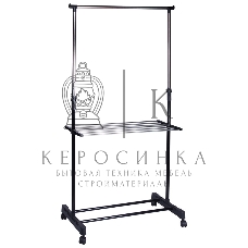 Вешалка напольная Рыжий кот CR460, на колесах (с полкой) размер: 80x42x95-168 см