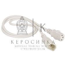 Шнур питания Lanmaster C13-C14, 3х0.75, 220В, 10А, белый, 2 метра
