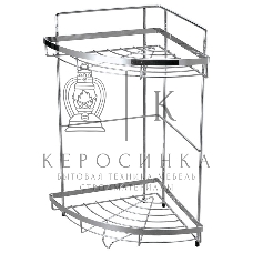 Полка угловая двухъярусная Рыжий кот COZY-CR-2, размер: 24,5*24,5*38см