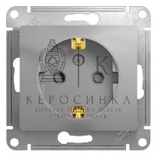 Механизм розетки 1-м СП Glossa 16А защ. шторки с заземл. алюм. SchE GSL000345