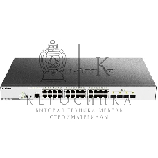 Коммутатор D-Link Switch DGS-3000-28XMP/B1A Управляемый коммутатор 2 уровня с 24 портами 10/100/1000Base-T и 4 портами 10Gbase-X SFP+ (24 порта с подд