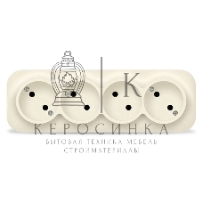 Розетка 4-м ОП 10А IP20 без заземл. сл. кость IONICH 1451