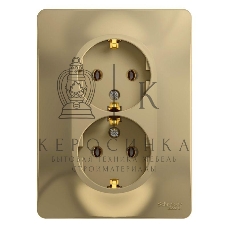 Розетка 2-м СП Glossa в сборе с заземл. в сборе титан SchE GSL000424