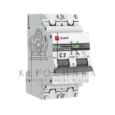 Выключатель автоматический модульный 2п C 2А 4.5кА ВА 47-63 PROxima EKF mcb4763-2-02C-pro