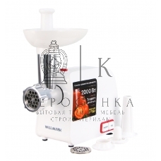 Мясорубка электрическая Willmark WMG-2043JW (2000Вт, томат. соковыжималка, реверс, 2 реш., бел. 2г.