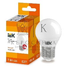 Лампа cветодиодная IEK LLE-G45-7-230-30-E27 ECO G45 шар 7Вт 230В 3000К E27