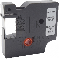 Картридж ленточный Cactus CS-D1-45013 12мм, черный шрифт, белый фон, 7м для DYMO LM 160, 210D, 280, PnP, 420P, 500 TS; Rhino Pro 6000, 5200, 4200