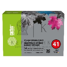 Чернила Cactus CS-GI41PGbK/C/M/Y голубой/пурпурный/желтый/черный350мл для Canon PIXMA G1420/G2420/G2460/G3420/G3460