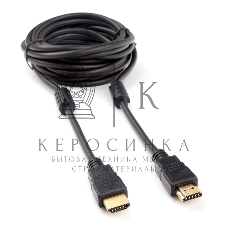 Кабель HDMI Cablexpert CCF2-HDMI4-15, 19M/19M, v2.0, медь, позол.разъем, экран, 2 фер.кольца, 4.5м, черный, пакет