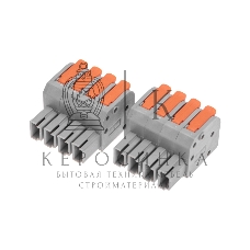 Клемма Rexant СМК 222-424R проходная разъемная 4 полюса серый 0,2-2,5/4 мм² (20 шт/уп)