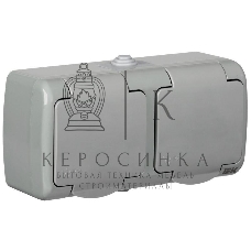 Розетка Iek ERA22-K03-16-54 РСш22-2-А Розетка 2-ая с з/к откр. уст. 16А IP54 AQUATIC