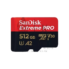 Флеш карта microSD 512Gb SanDisk microSDXC Class 10 UHS-I A2 C10 V30 U3 Extreme Pro (SD адаптер) 200Mb/s