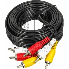 Кабель аудио-видео Ningbo 3хRCA (m)/3хRCA (m) 5м. черный
