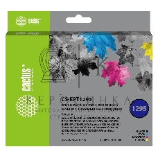 Картридж струйный Cactus CS-EPT1295 черный/голубой/желтый/пурпурный (45 мл) для Epson Stylus Office B42/BX305/BX305F/BX320/BX525/BX625/SX420/SX425/SX525/SX620
