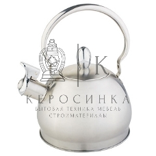 Чайник для плиты WEBBER ВЕ-0560 нерж со свистком 2,0 л, индукц, складная ручка (12)