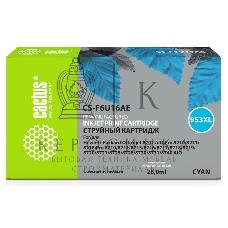 Картридж струйный Cactus CS-F6U16AE (953XL) голубой (26 мл) для HP OJ Pro 7740/8210/8218/8710/8715