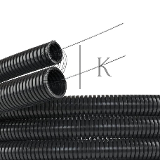 Труба гофрированная ПА d23 мм с протяж. черный (уп. 50 м) ДКС PA612329F2