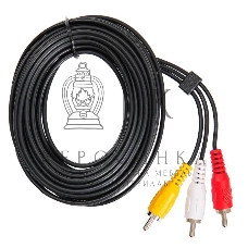 Кабель соединительный аудио-видео Buro 3хRCA (m)/3хRCA (m) 5м. черный