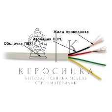 Кабель TWT (TWT-TEL4/100-GY) телефонный плоский. 4 жилы. 28 AWG. бухта 100 метров. серый
