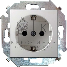Механизм розетки 1-м СП Simon15 защ. шторки с заземл. белый Simon 1591443-030