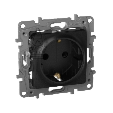 Механизм розетки 1-м СП Etika 2К+З 16А защ. шторки с заземл. винт. зажимы антрацит Legrand 672622