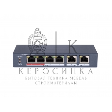 Сетевой неуправляемый коммутатор 4 RJ45 1000M PoE порта; 1 Uplink порт 1000М Ethernet; PoE: IEEE802.3af IEEE802.3at; бюджет PoE 35Вт; поддержка режима передачи до 100м10 Gbps защита от перенапряжений DC48В 0.8A; 38Вт;-10 C...+55C.