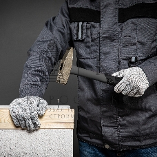 Перчатки трикотажные, с ПВХ точкой, серый меланж, 10 класс Россия