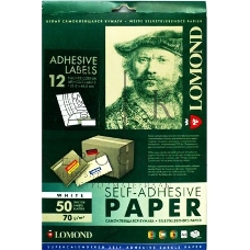 Самоклеящаяся бумага Lomond универсальная для этикеток, A4, 12 делен. (105 x 48 мм), 70 г/м2, 50 листов