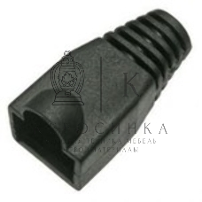 Защитные колпачки для кабеля 6,0мм cat.5, на соединение коннектора с кабелем, черный, 100 шт. в пчк