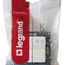 Переключатель 2-клавишный, 10AX, бел. ETIKA 