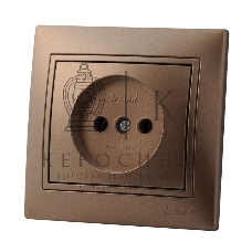 Розетка 1-м СП Мира 16А IP20 без заземл. керам. свет. корич. перламутр LEZARD 701-3131-121