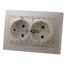 Розетка 2-м СП Мира керам. с заземл. жемчуж. белый перламутр Lezard 701-3030-127